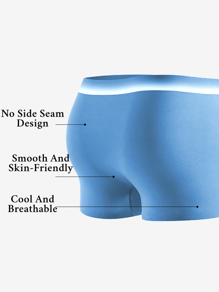 Men's Breathable Solid-Colored Antibacterial Seamless Trunks | dmunderwear detail image 9