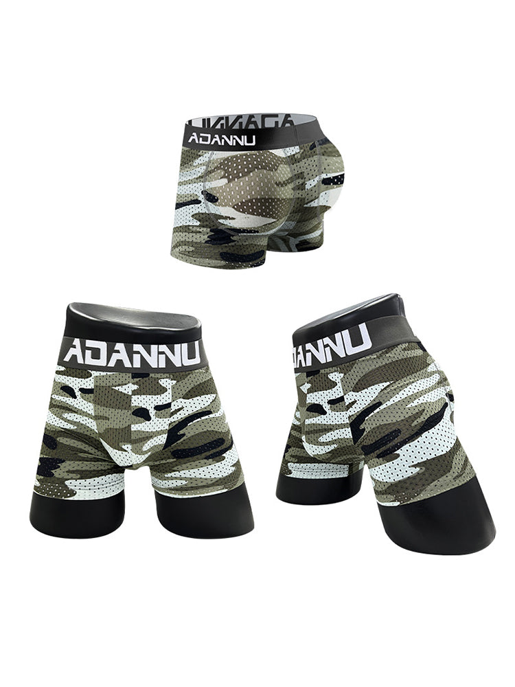Men's Camouflage Removable Hip Pad Boxer Briefs | dmunderwear detail image 13