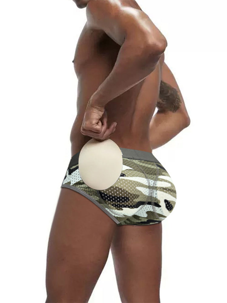 Men's Camouflage Removable Hip Pad Boxer Briefs | dmunderwear detail image 3