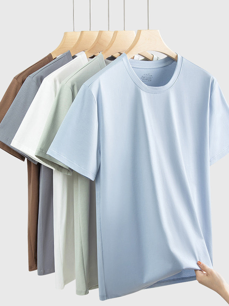 Men's Casual Anti-Bacterial Versatile Round-Neck T-Shirt | dmunderwear detail image 18