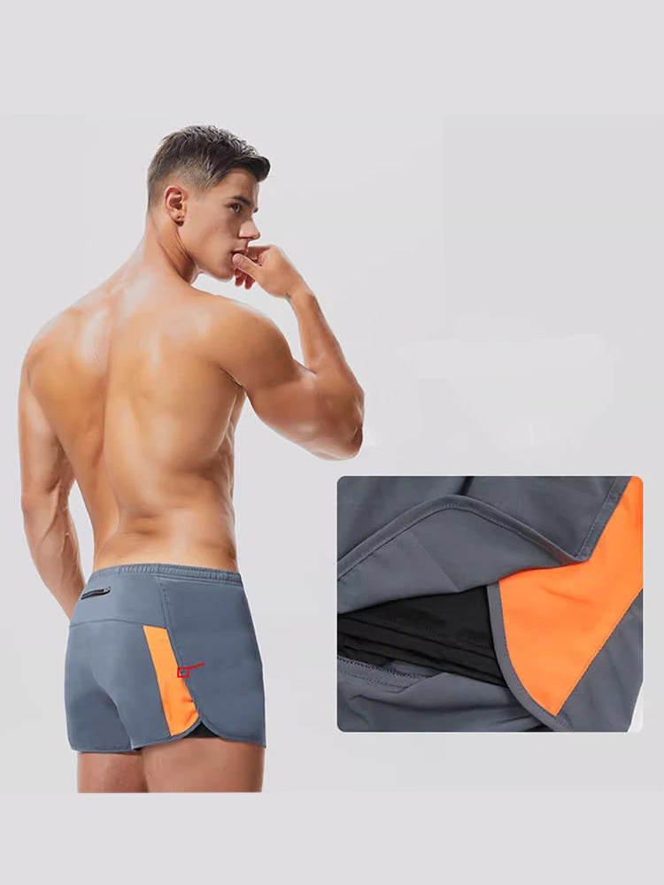 Men's Casual Athletic Shorts with Zipper Pockets and Lining | dmunderwear detail image 11