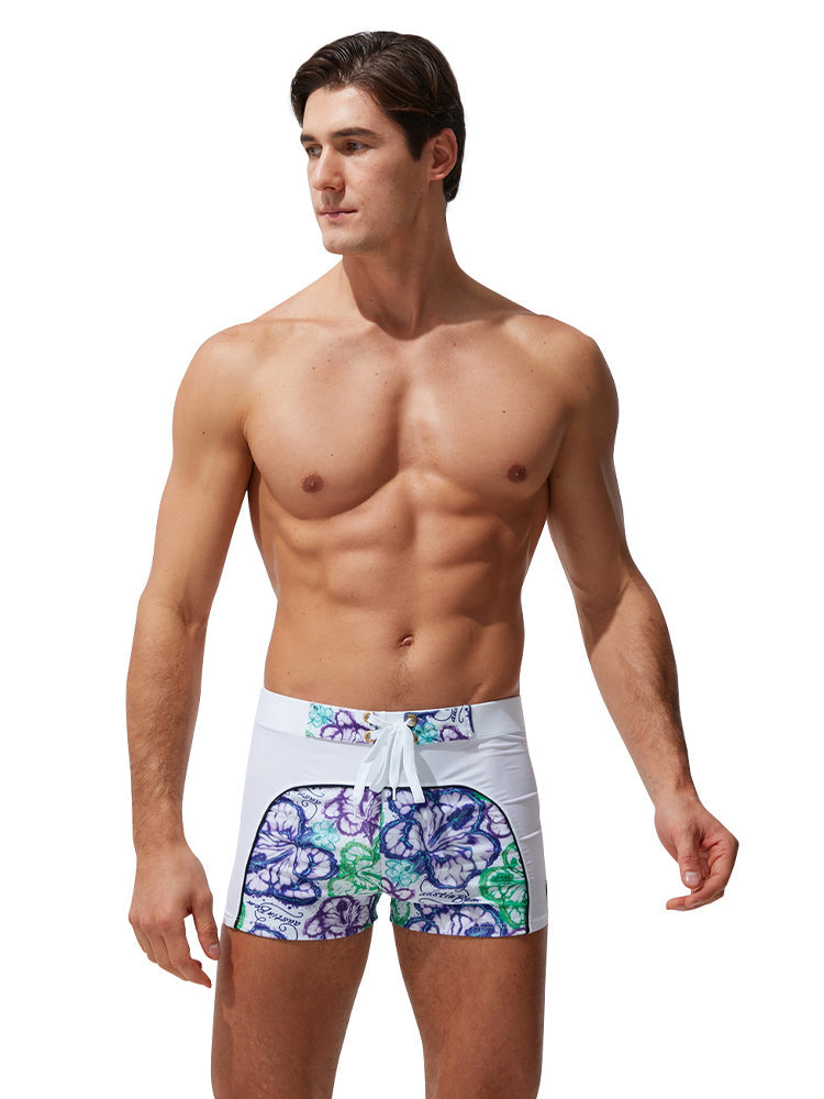 Men's Comfy Waistband Stay-Put Fit Bold Prints Swim Shorts & Trunks | dmunderwear detail image 4