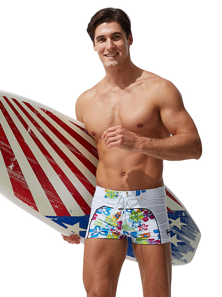 Men's Comfy Waistband Stay-Put Fit Bold Prints Swim Shorts & Trunks | dmunderwear detail image 5