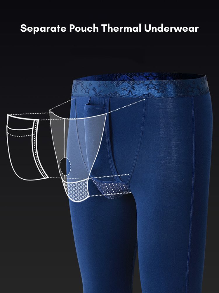 Men's Cozy Warm-Touch Active Fit Separated Pouch Thermal Bottoms | dmunderwear detail image 5