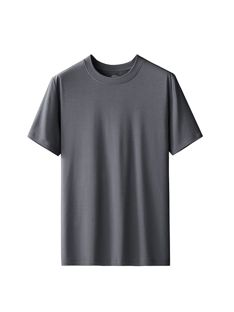 Men's Double-Faced Modal Crewneck Base Layer Casual Ultra-Soft Tagless T-Shirt | dmunderwear detail image 12