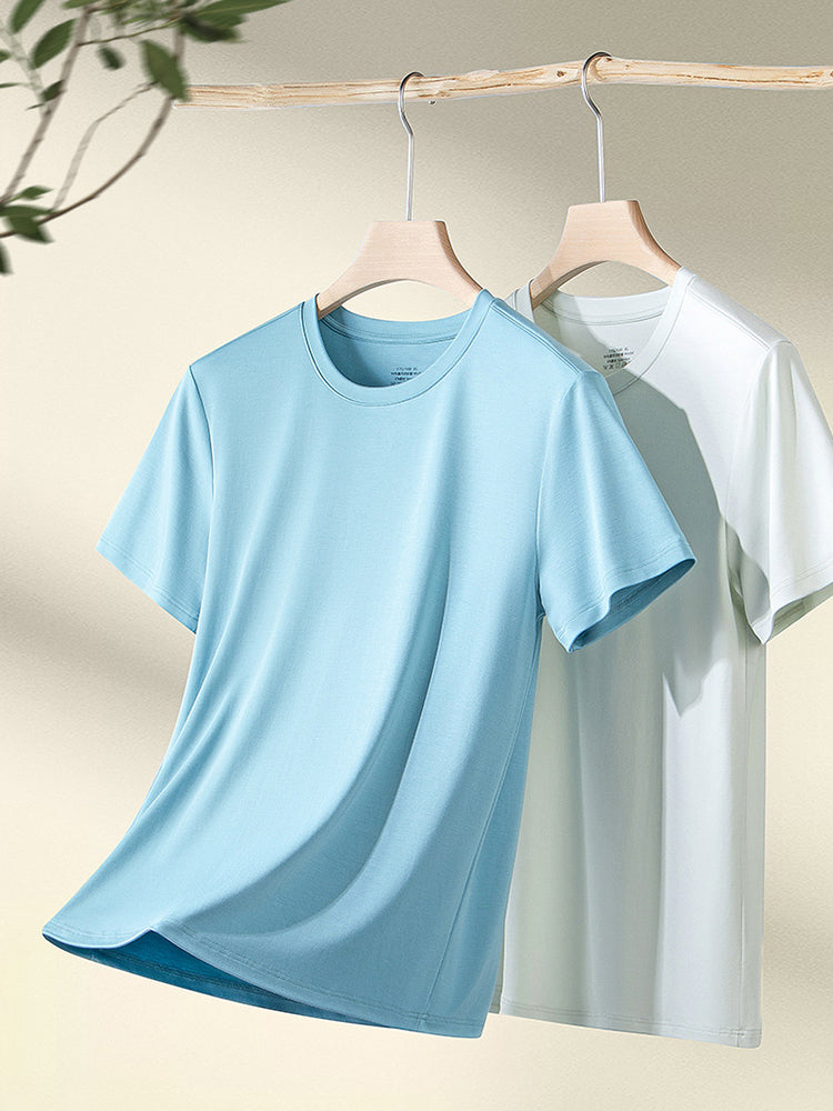 Men's Double-Faced Modal Crewneck Base Layer Casual Ultra-Soft Tagless T-Shirt | dmunderwear detail image 15