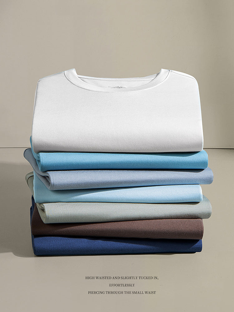 Men's Double-Faced Modal Crewneck Base Layer Casual Ultra-Soft Tagless T-Shirt | dmunderwear detail image 16