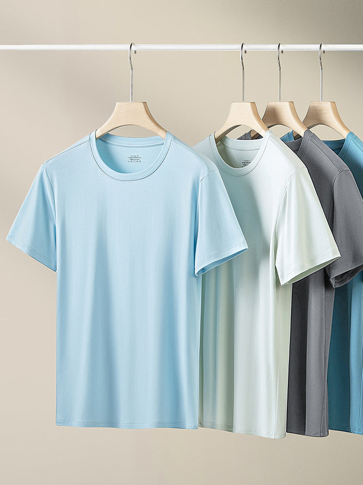Men's Double-Faced Modal Crewneck Base Layer Casual Ultra-Soft Tagless T-Shirt | dmunderwear detail image 18