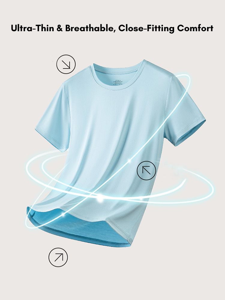Men's Double-Faced Modal Crewneck Base Layer Casual Ultra-Soft Tagless T-Shirt | dmunderwear detail image 8