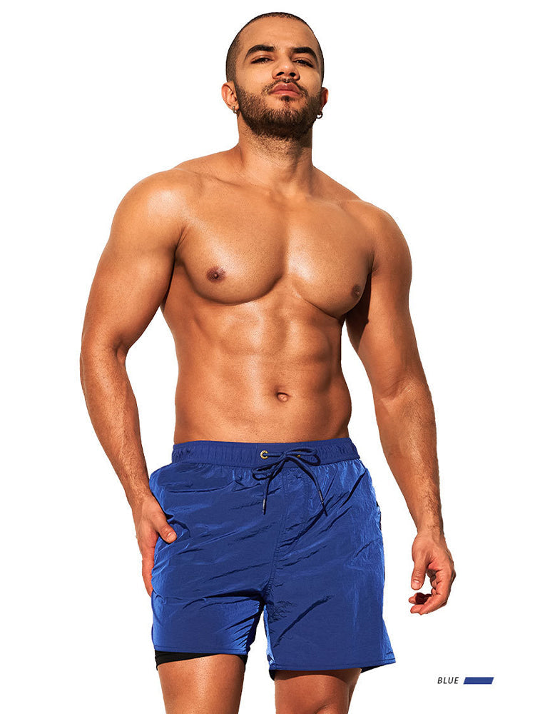Men's Double-Layer Loose Board Shorts | dmunderwear detail image 11