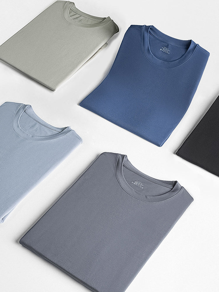 Men's Double-sided Modal Long-sleeved Solid Color T-shirt | dmunderwear detail image 15