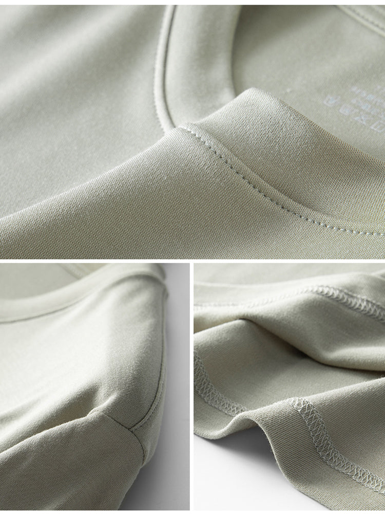 Men's Double-sided Modal Long-sleeved Solid Color T-shirt | dmunderwear detail image 16