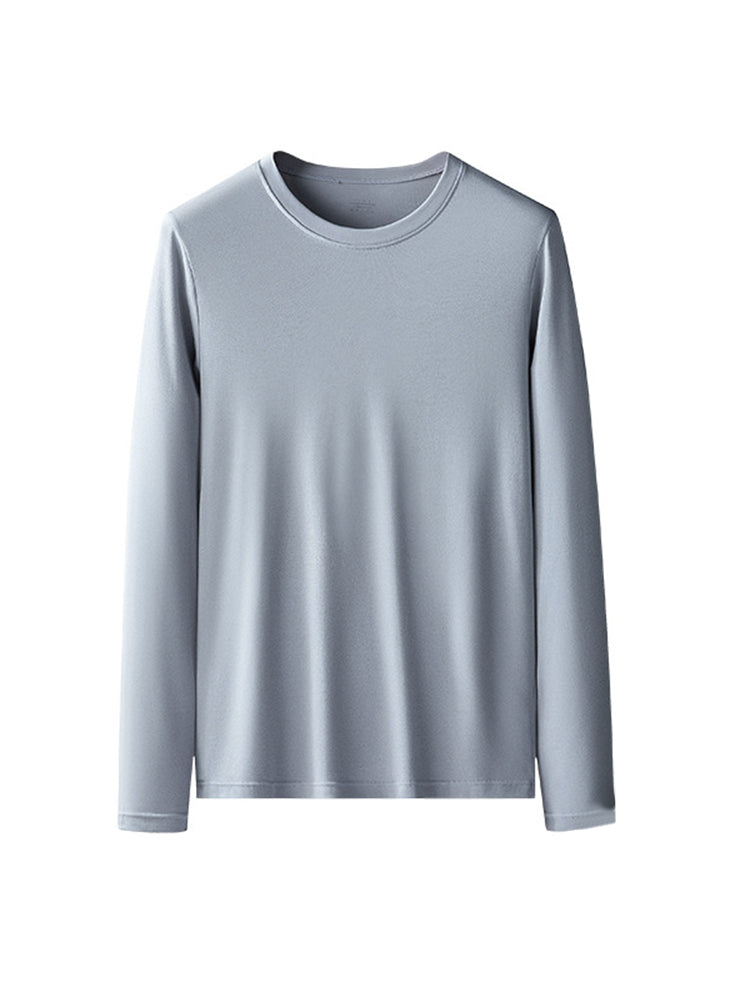 Men's Double-sided Modal Long-sleeved Solid Color T-shirt | dmunderwear detail image 17