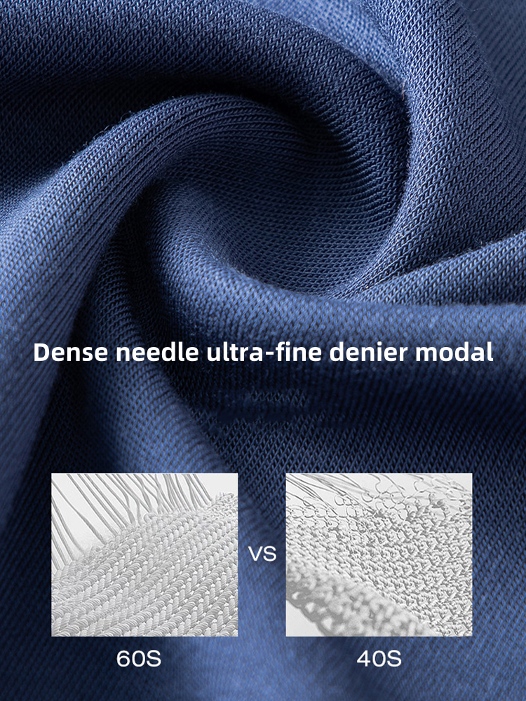 Men's Double-sided Modal Long-sleeved Solid Color T-shirt | dmunderwear detail image 18