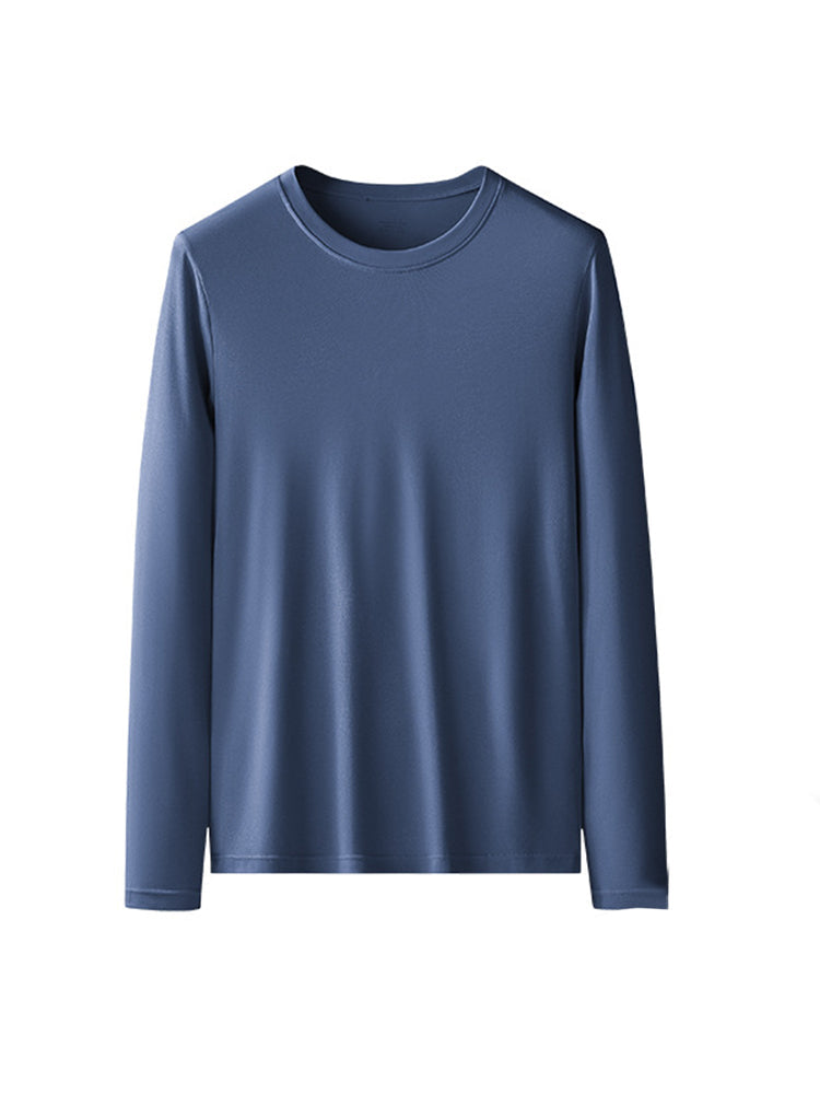 Men's Double-sided Modal Long-sleeved Solid Color T-shirt | dmunderwear detail image 19