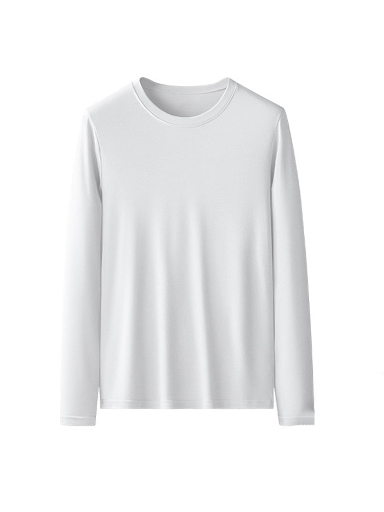 Men's Double-sided Modal Long-sleeved Solid Color T-shirt | dmunderwear detail image 2