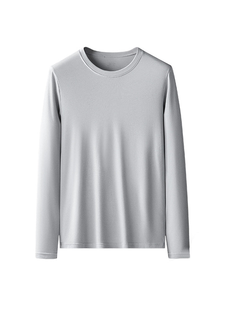 Men's Double-sided Modal Long-sleeved Solid Color T-shirt | dmunderwear detail image 20
