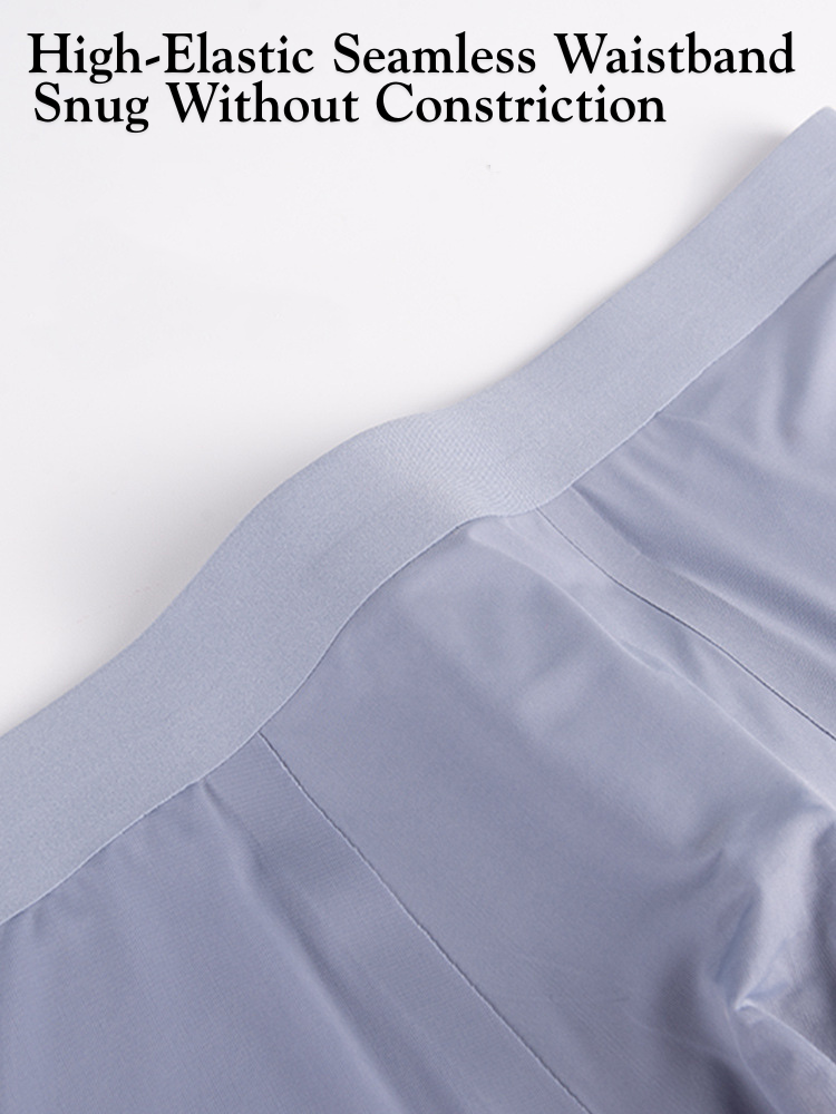 Men's Dual-Convex Gusset Comfy Waistband Ice Silk Trunks | dmunderwear detail image 3