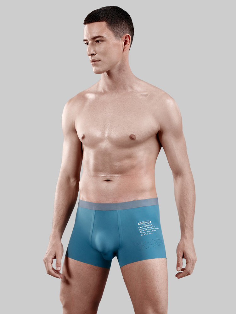 Men's Dual-Raised Support Seamless Solid Color Trunks | dmunderwear