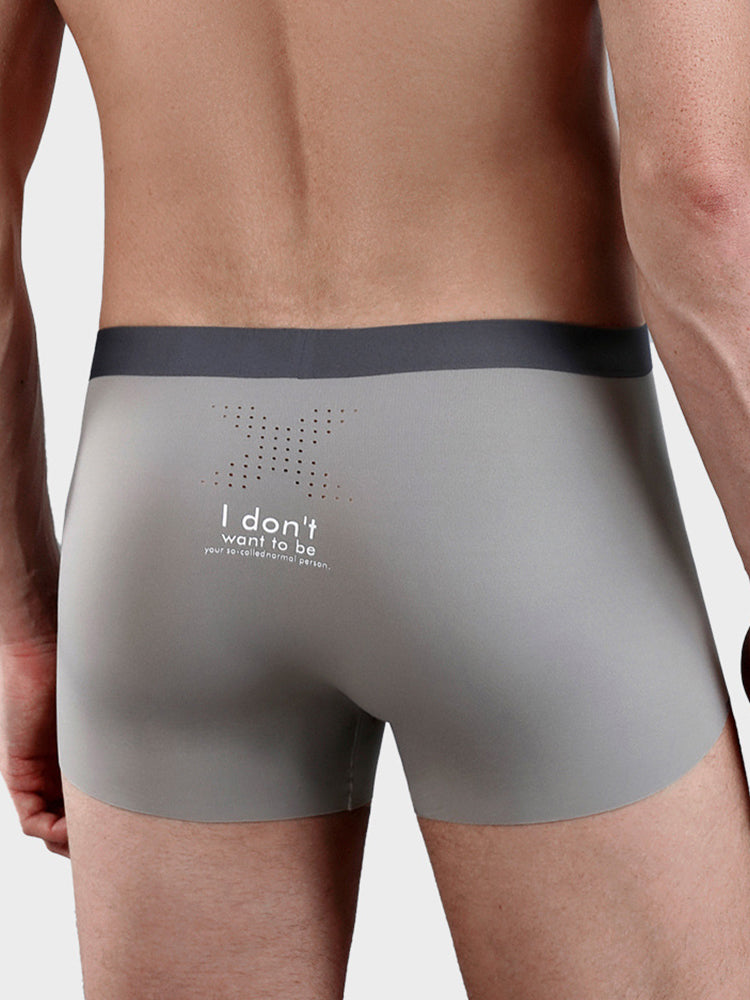Men's Dual-Raised Support Seamless Solid Color Trunks | dmunderwear detail image 12