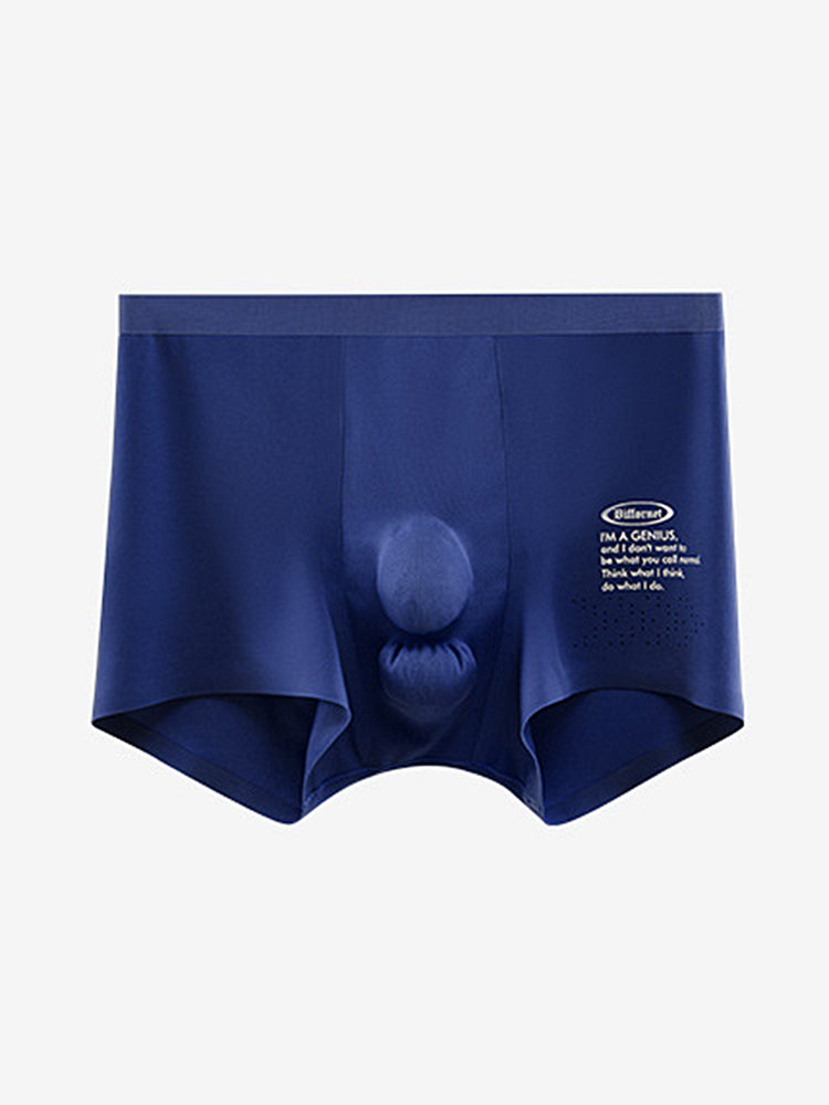 Men's Dual-Raised Support Seamless Solid Color Trunks | dmunderwear detail image 14