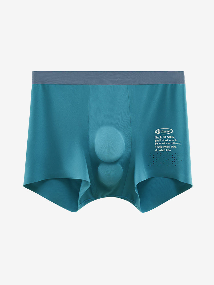 Men's Dual-Raised Support Seamless Solid Color Trunks | dmunderwear detail image 17