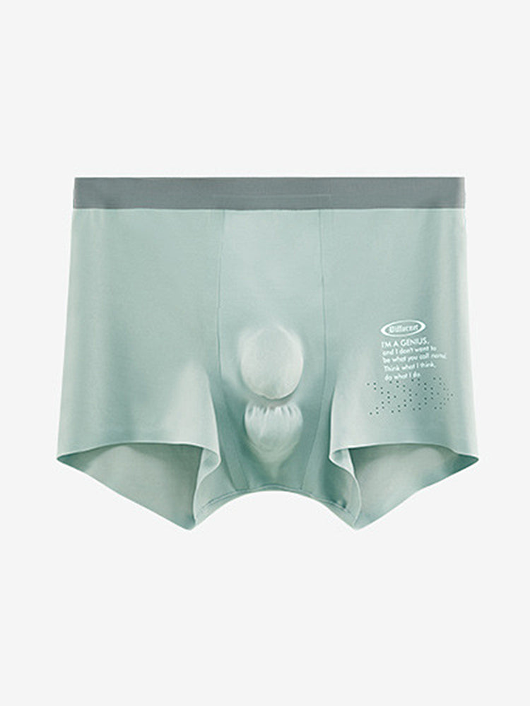 Men's Dual-Raised Support Seamless Solid Color Trunks | dmunderwear detail image 18