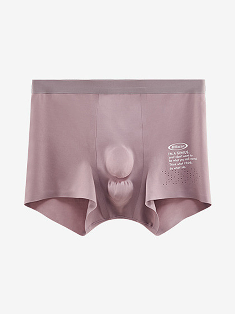 Men's Dual-Raised Support Seamless Solid Color Trunks | dmunderwear detail image 8