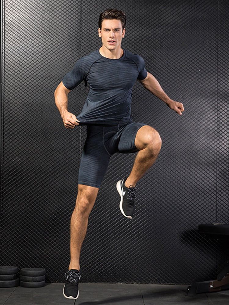 Men's Fitness Running Moisture-Wicking & Quick-Dry Fabric Activewear Tops & Tights | dmunderwear detail image 11