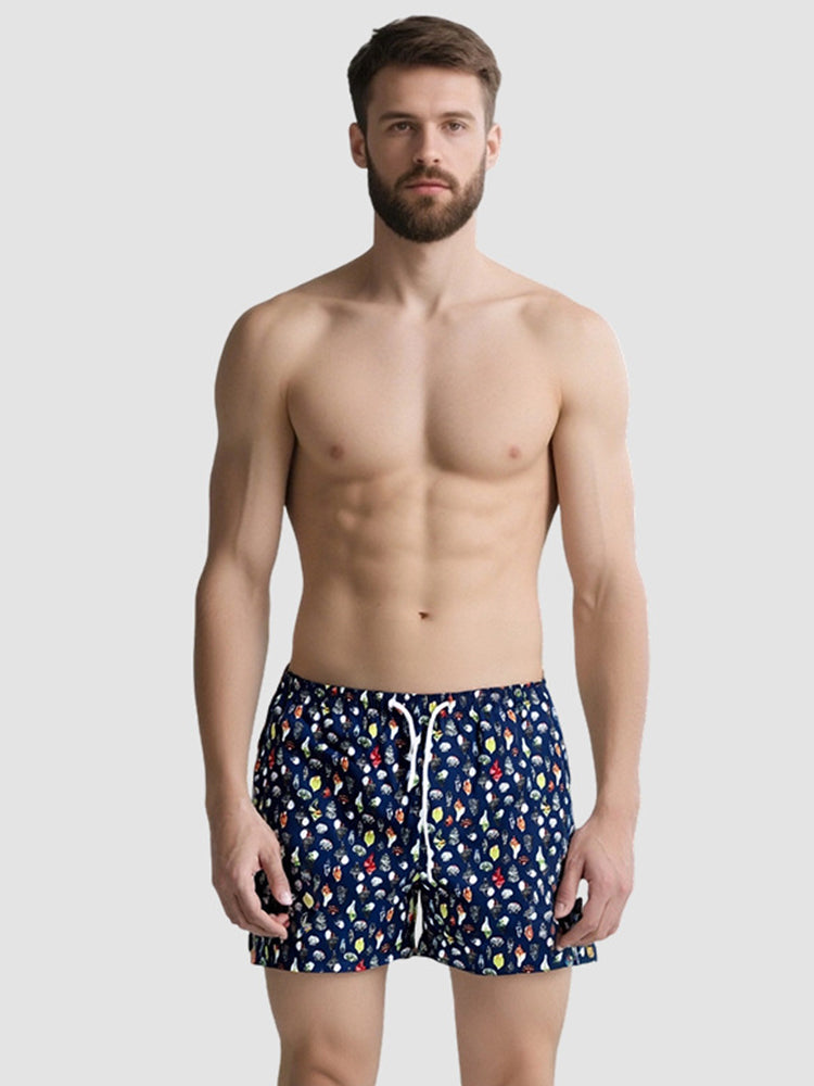 Men's Floral Print Quick-Dry Hybrid Chafe-Free Design Adaptive Stretch Board Shorts | dmunderwear detail image 18
