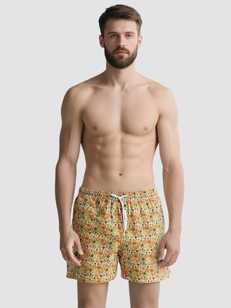 Men's Floral Print Quick-Dry Hybrid Chafe-Free Design Adaptive Stretch Board Shorts | dmunderwear detail image 2