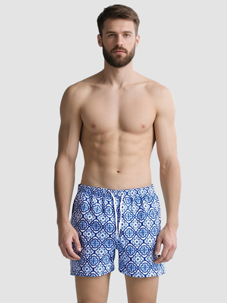 Men's Floral Print Quick-Dry Hybrid Chafe-Free Design Adaptive Stretch Board Shorts | dmunderwear detail image 20