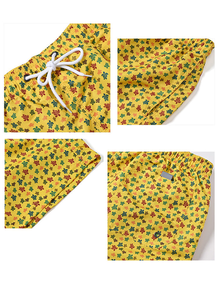 Men's Floral Print Quick-Dry Hybrid Chafe-Free Design Adaptive Stretch Board Shorts | dmunderwear detail image 4