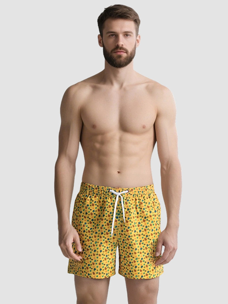 Men's Floral Print Quick-Dry Hybrid Chafe-Free Design Adaptive Stretch Board Shorts | dmunderwear detail image 8