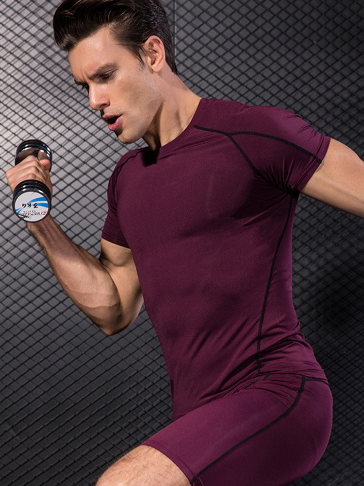 Men's Full Coverage Mesh Panel Quick-Dry Fabric Odor-Control Tops & Tights | dmunderwear detail image 6
