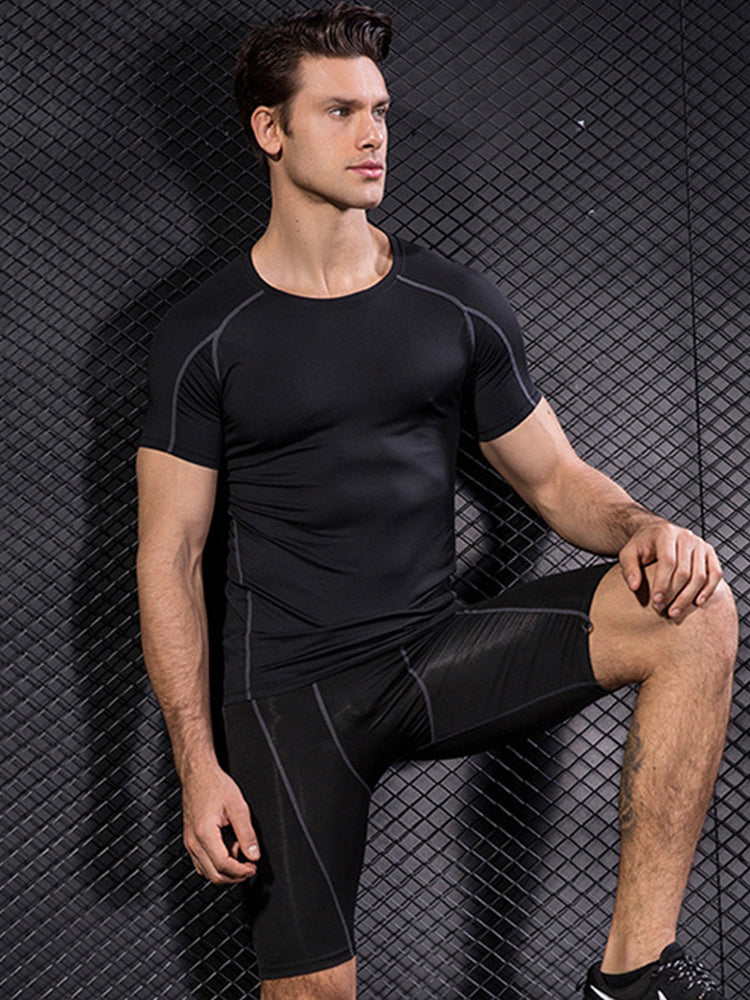 Men's Full Coverage Mesh Panel Quick-Dry Fabric Odor-Control Tops & Tights | dmunderwear detail image 7