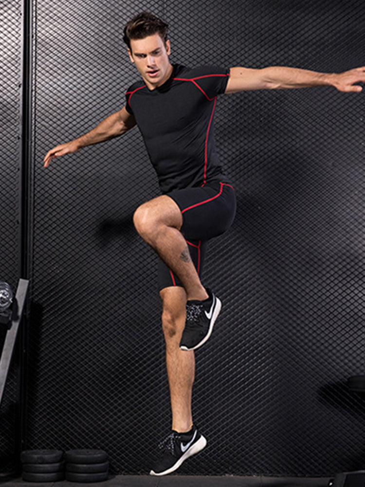 Men's Full Coverage Mesh Panel Quick-Dry Fabric Odor-Control Tops & Tights | dmunderwear detail image 9