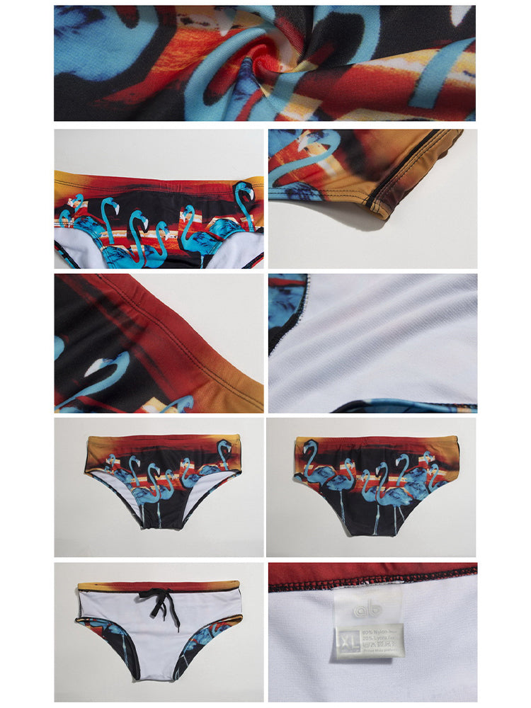 Men's Full-Coverage Second-Skin Feel Beach Vibes Swim Briefs | dmunderwear detail image 10