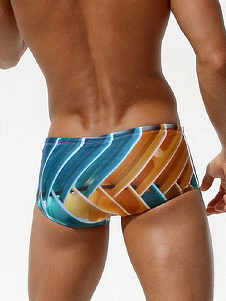 Men's Full-Coverage Second-Skin Feel Beach Vibes Swim Briefs | dmunderwear detail image 16