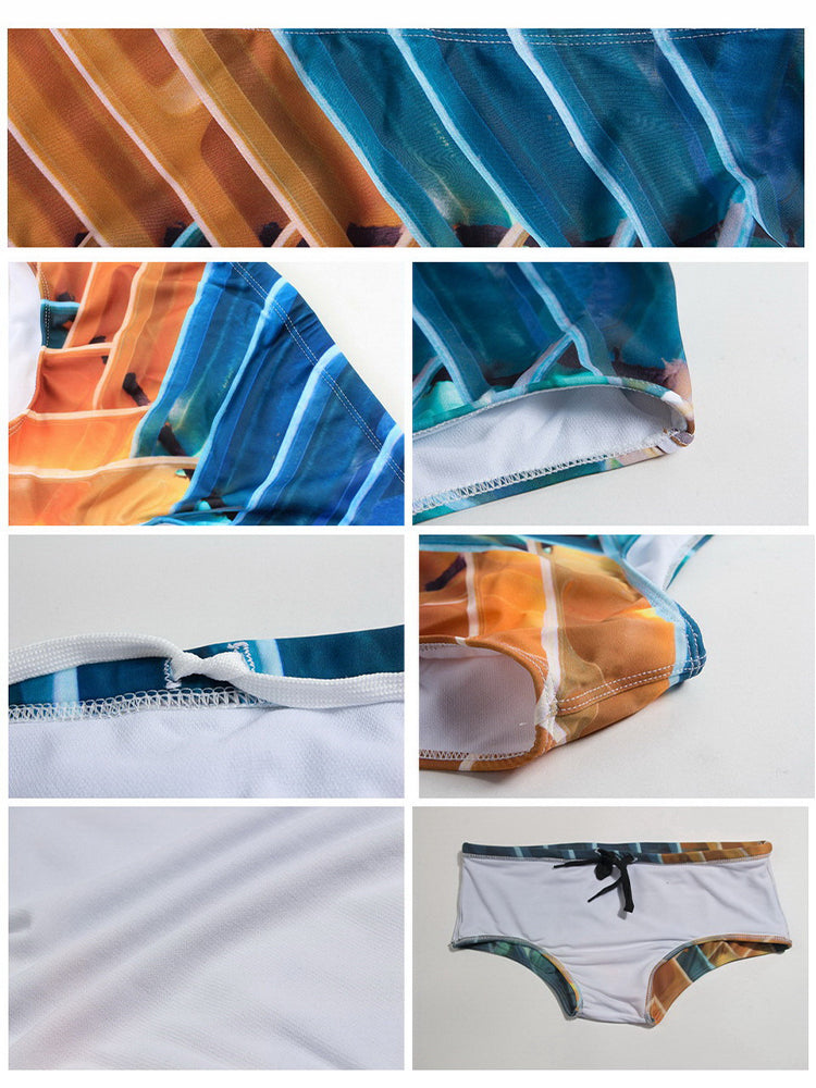 Men's Full-Coverage Second-Skin Feel Beach Vibes Swim Briefs | dmunderwear detail image 17