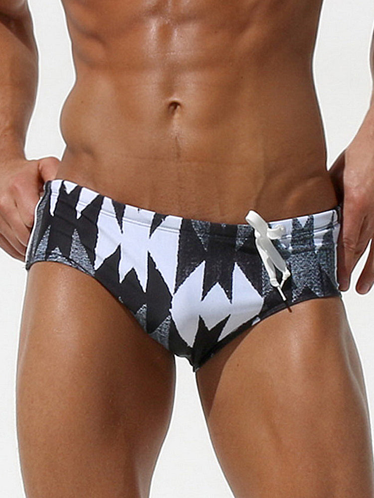 Men's Full-Coverage Second-Skin Feel Beach Vibes Swim Briefs | dmunderwear detail image 2