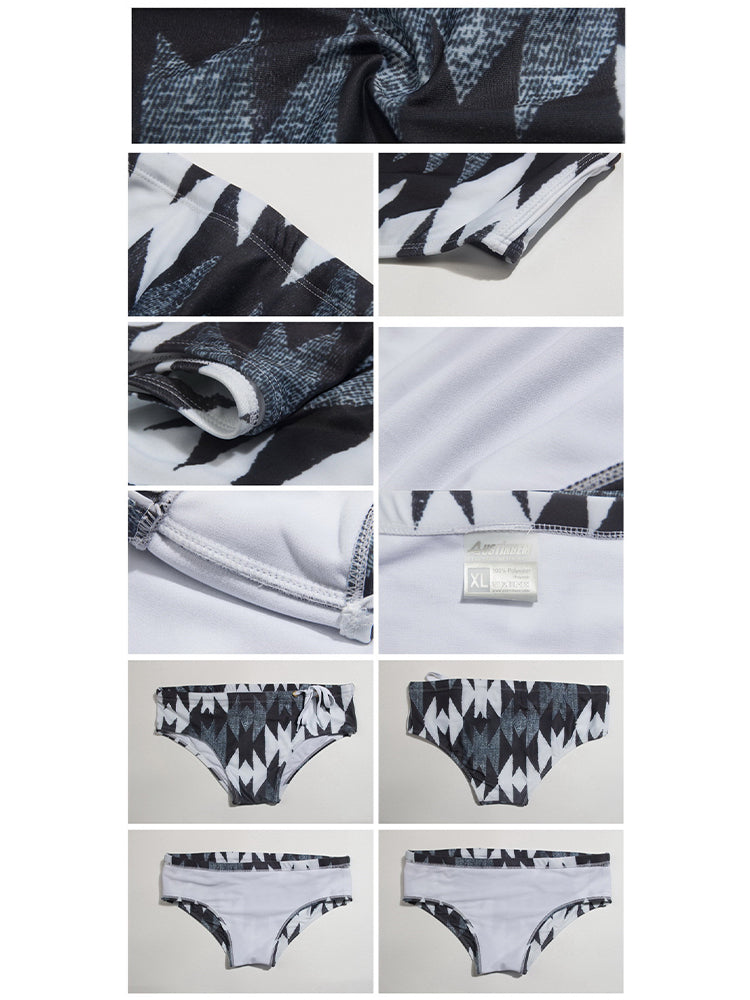 Men's Full-Coverage Second-Skin Feel Beach Vibes Swim Briefs | dmunderwear detail image 4