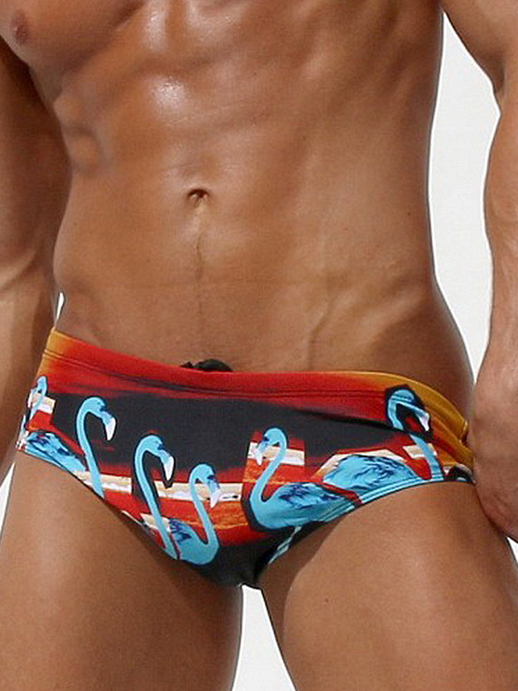 Men's Full-Coverage Second-Skin Feel Beach Vibes Swim Briefs | dmunderwear detail image 5