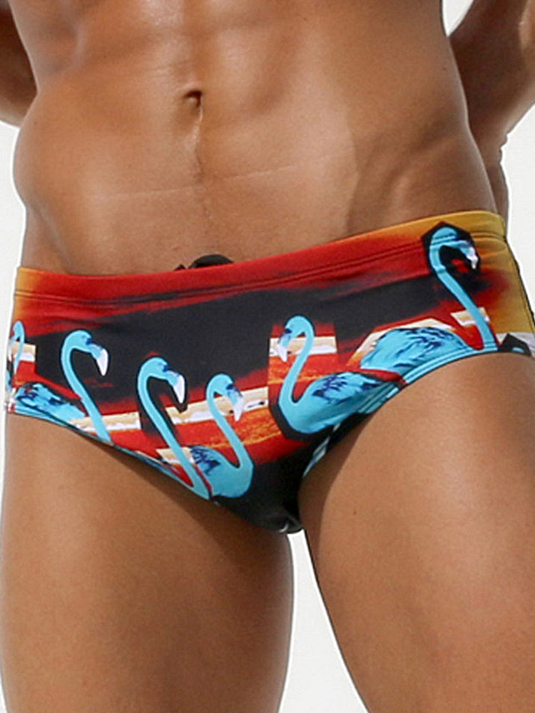 Men's Full-Coverage Second-Skin Feel Beach Vibes Swim Briefs | dmunderwear detail image 7