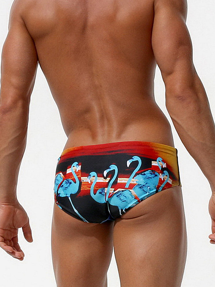 Men's Full-Coverage Second-Skin Feel Beach Vibes Swim Briefs | dmunderwear detail image 9