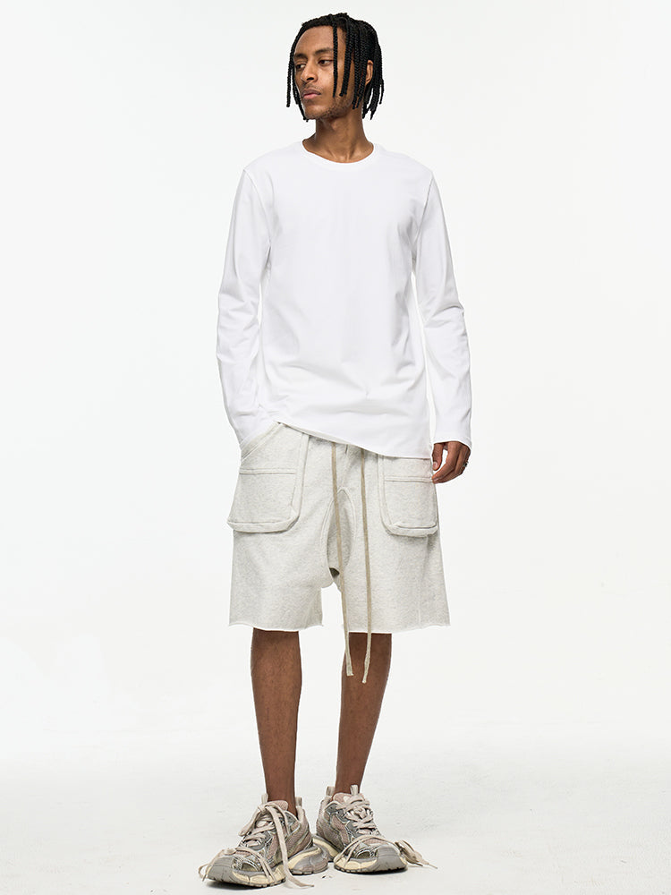 Men's High-Quality Long Sleeve Oversized & Skin-Friendly Solid Color Loungewear Tops | dmunderwear