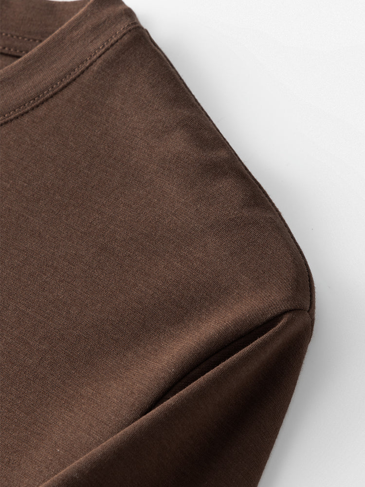 Men's High-Quality Long Sleeve Oversized & Skin-Friendly Solid Color Loungewear Tops | dmunderwear detail image 11