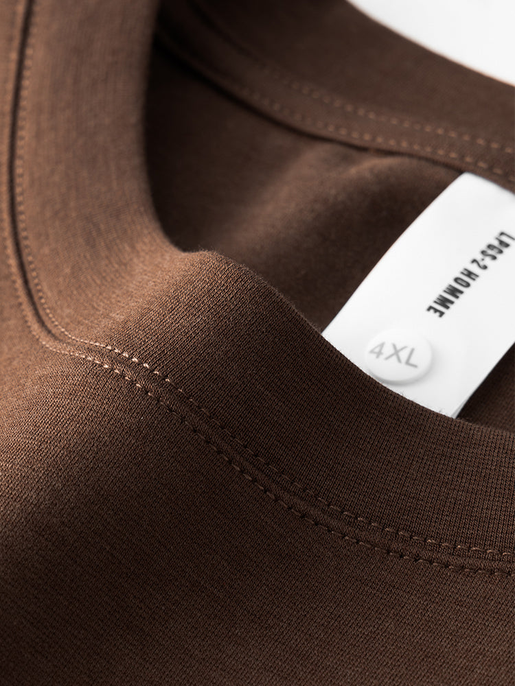 Men's High-Quality Long Sleeve Oversized & Skin-Friendly Solid Color Loungewear Tops | dmunderwear detail image 12
