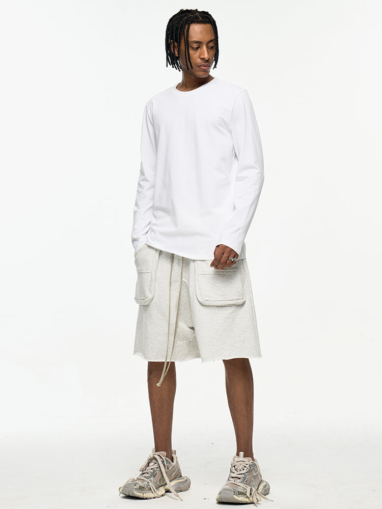 Men's High-Quality Long Sleeve Oversized & Skin-Friendly Solid Color Loungewear Tops | dmunderwear detail image 3