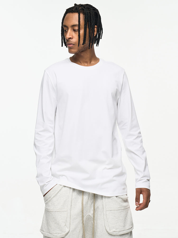 Men's High-Quality Long Sleeve Oversized & Skin-Friendly Solid Color Loungewear Tops | dmunderwear detail image 4